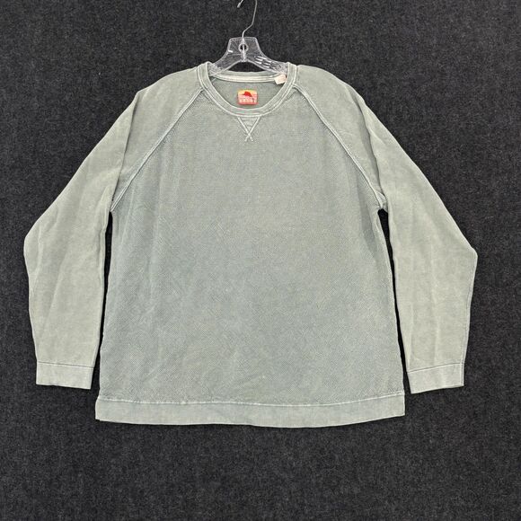 Tommy Bahama Relax Sweatshirt Men's XL Green Waffle Knit Crewneck Raglan Cotton - Picture 1 of 7